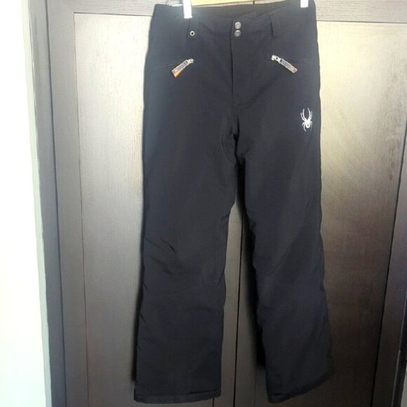 Girls Spyder Winter Black Ski Snowboard Weather Resistant Pants - Sz 14 BNWOT - Picture 2 of 7